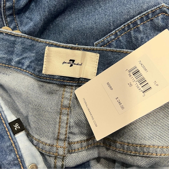 7 For All Mankind Taper Tie Ankle Jeans in Tulip Size 26 - Picture 12 of 12